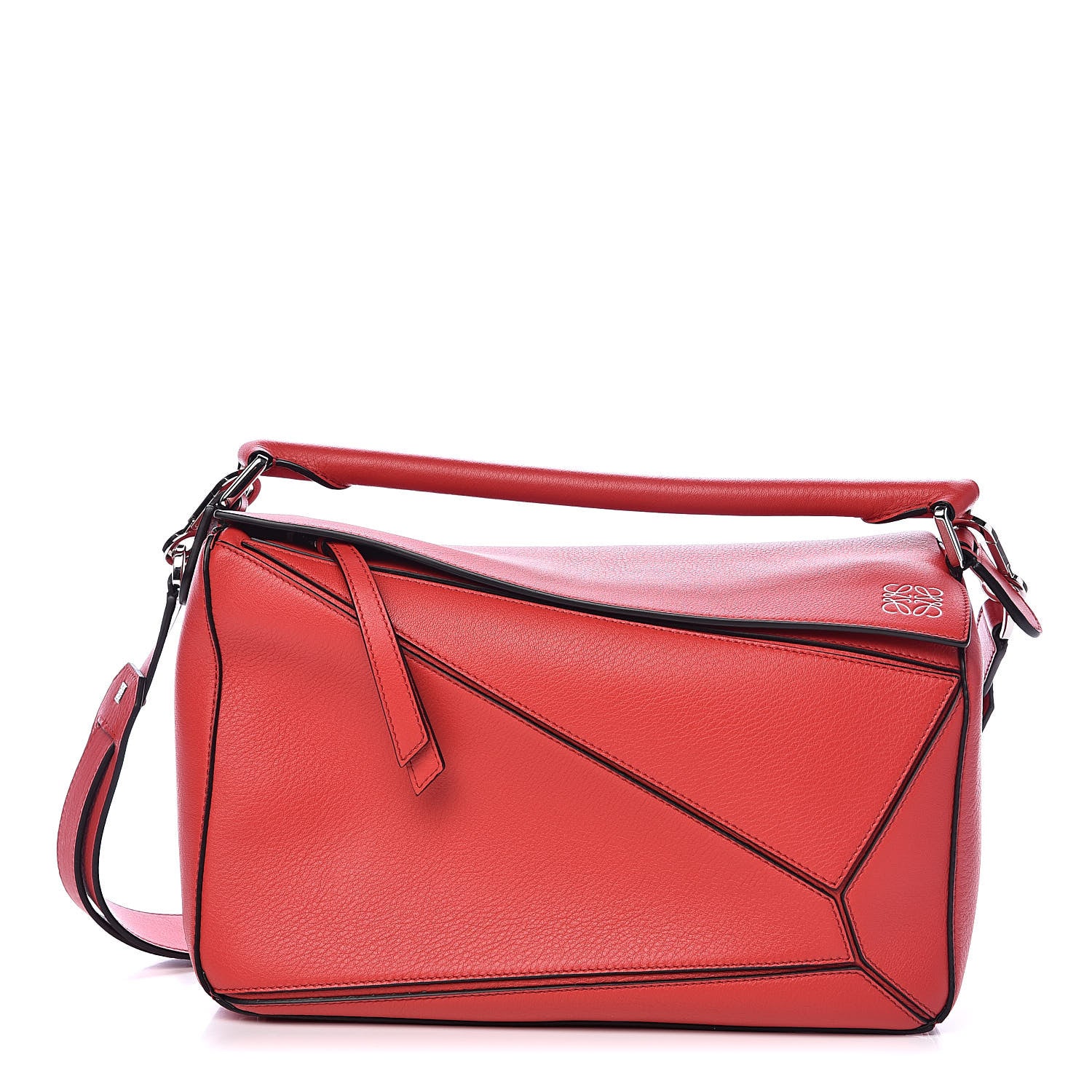 Loewe Calfskin Medium Puzzle Bag Scarlet 1 of 9