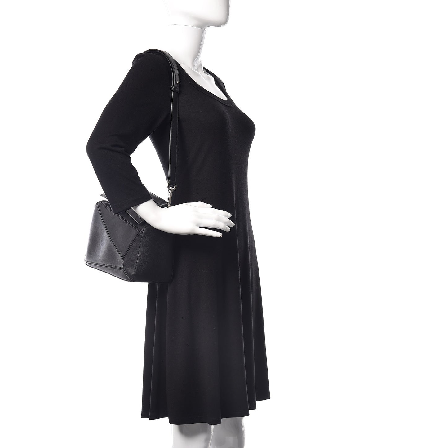 Calfskin Small Puzzle Bag Black