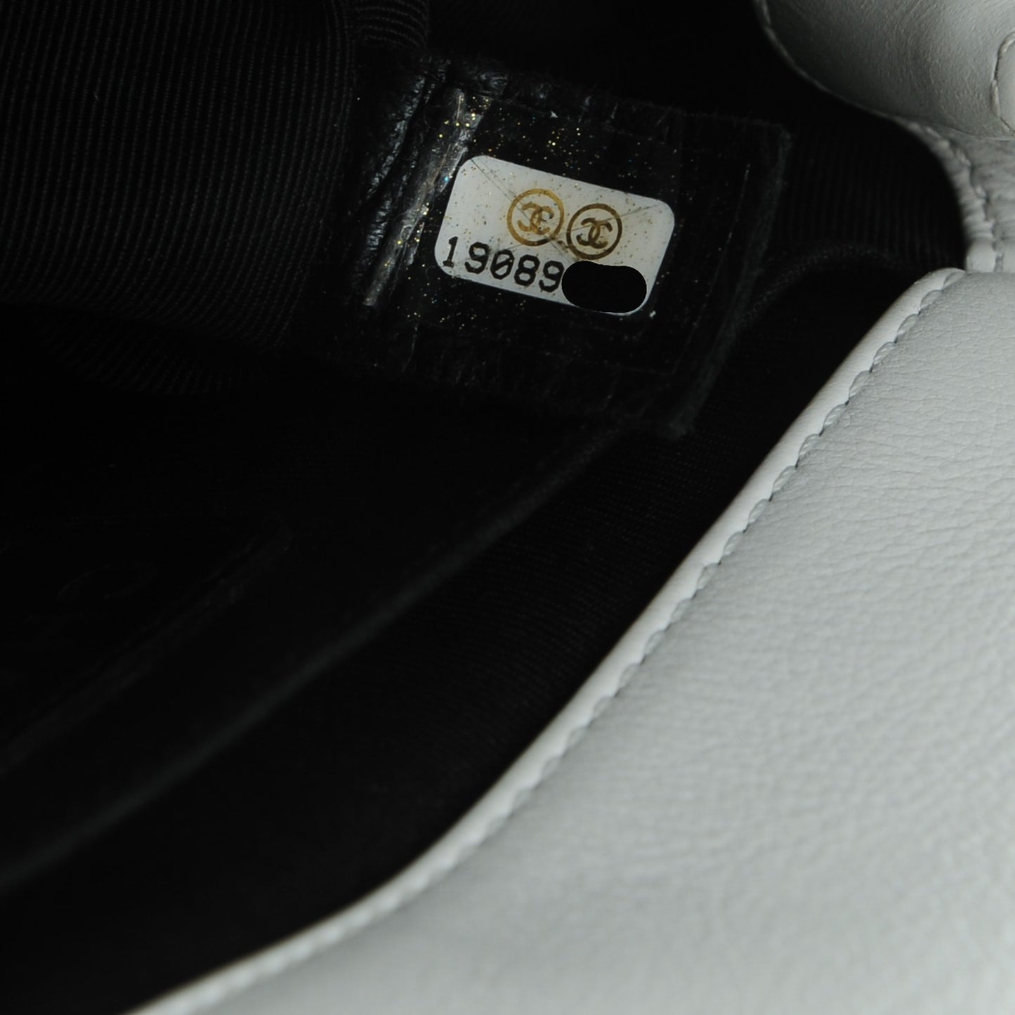 Calfskin Quilted Graphic Mini Flap Bag Black White