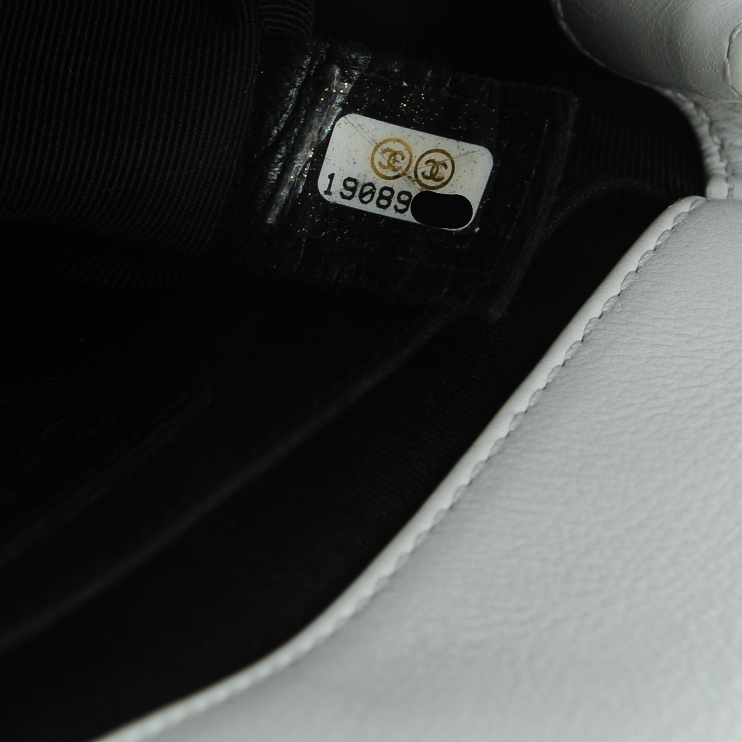 Chanel Calfskin Quilted Graphic Mini Flap Bag Black White 11 of 11