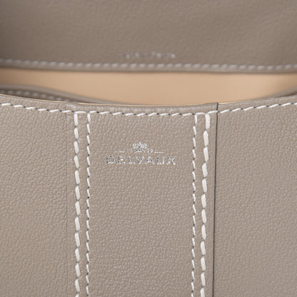 Delvaux Grained Rodeo Calfskin Surpique Mini Brillant Satchel Tourterelle Ivory 6 of 11