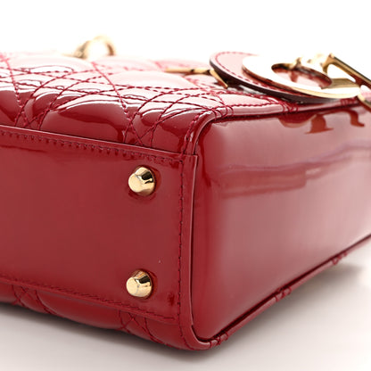 Christian Dior Patent Cannage Mini Lady Dior Red 10 of 10