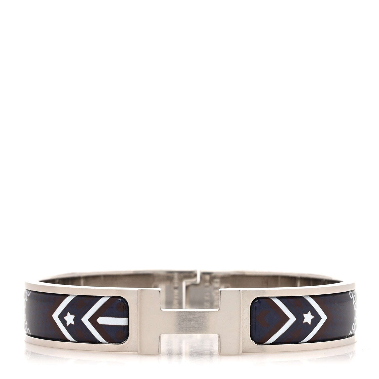 Hermes Bandana Enamel Narrow Clic Clac HH Bracelet Casaque Nuit 1 of 4
