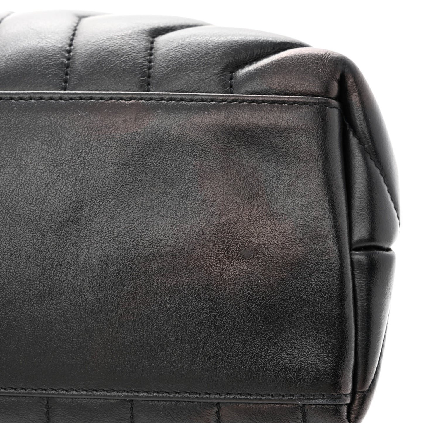 Calfskin Y Quilted Monogram Medium Loulou Chain Satchel Black