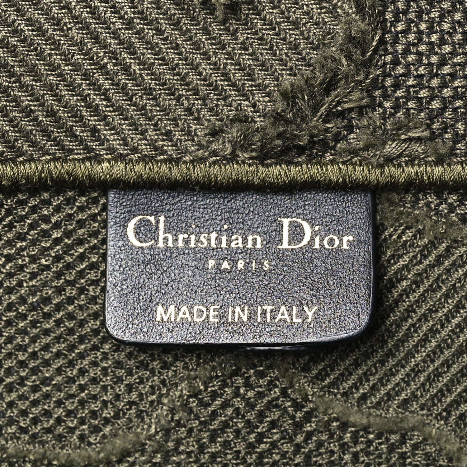 Christian Dior Canvas Embroidered Camouflage Book Tote Green 6 of 10