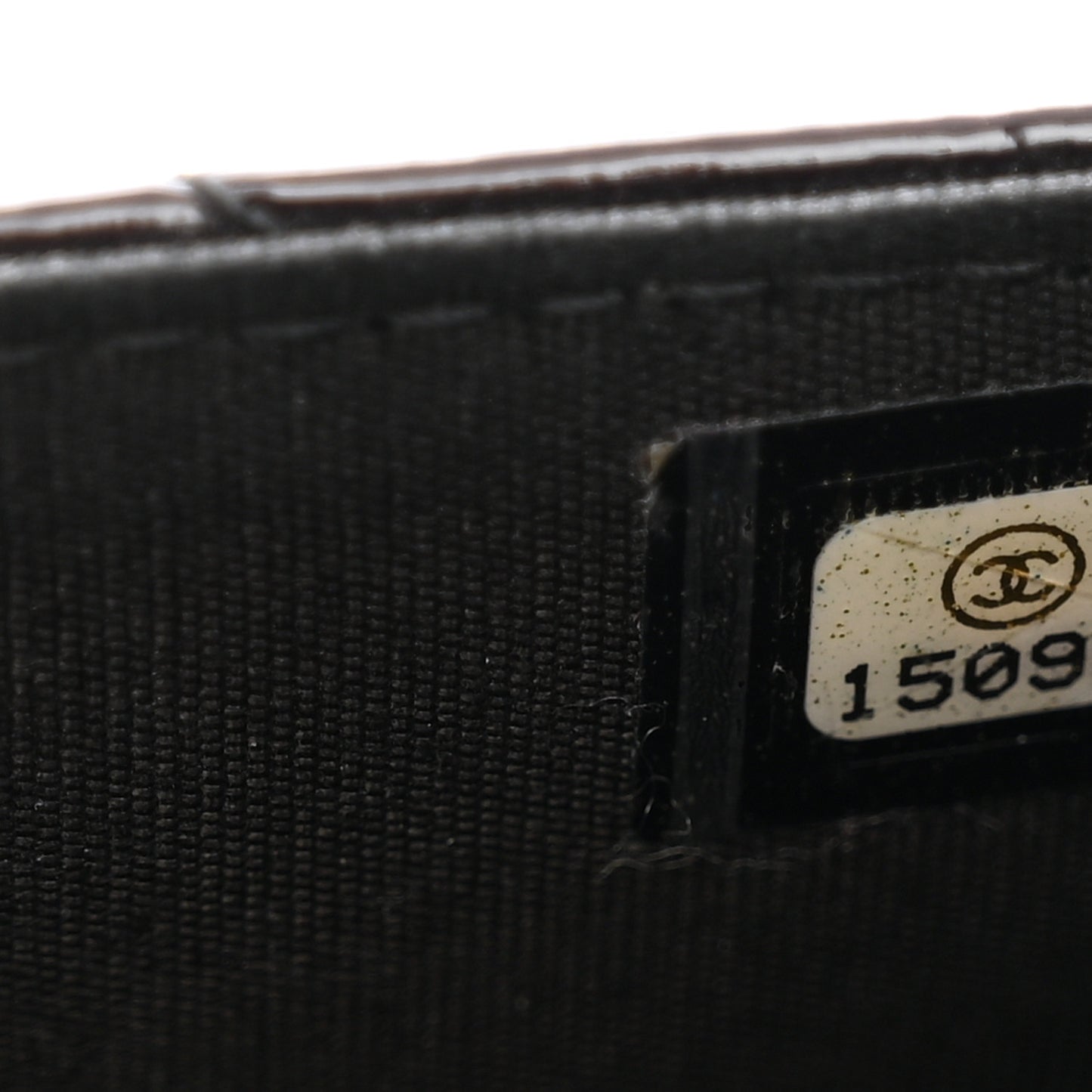 Patent Quilted Brilliant Wallet On Chain WOC Black