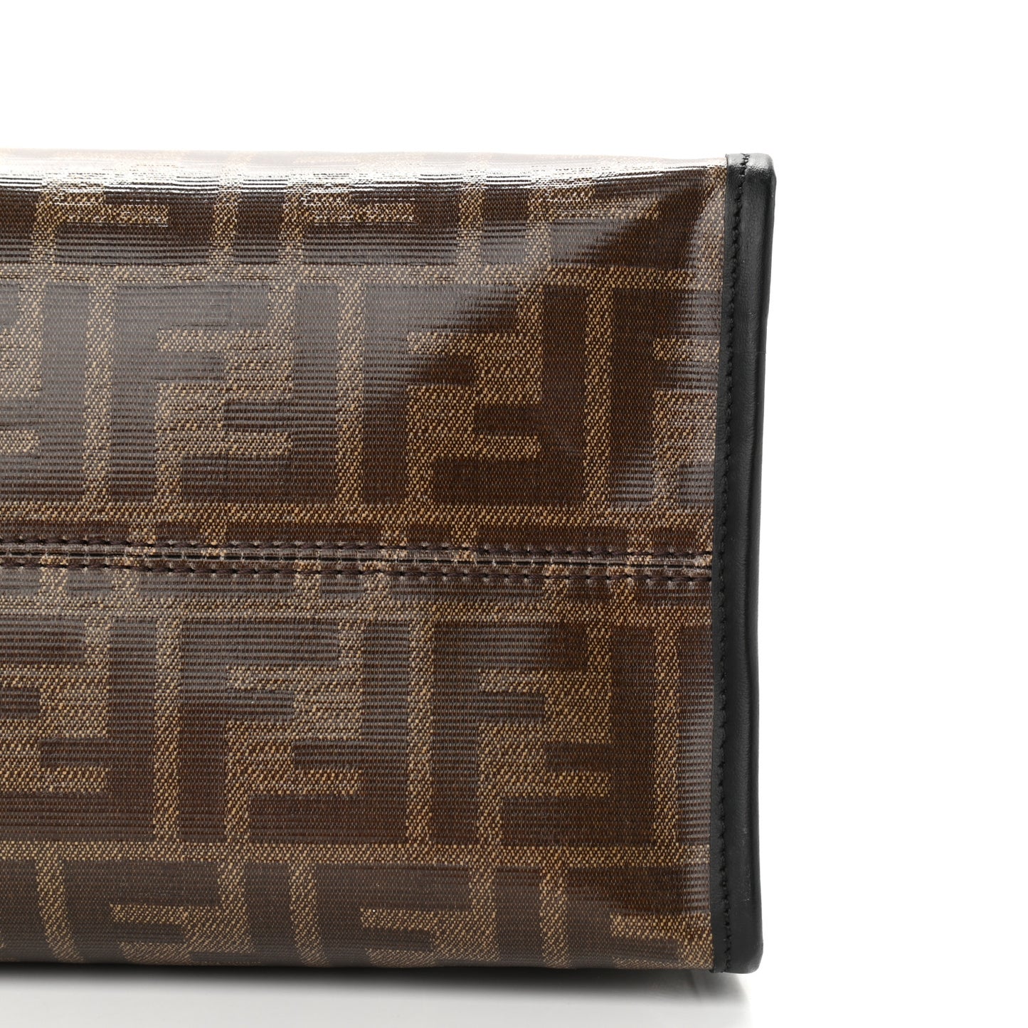 Glazed Fabric Vitello Century FF 1974 Stamp Patch Medium Peekaboo Defender Cover Mogano Panna Black