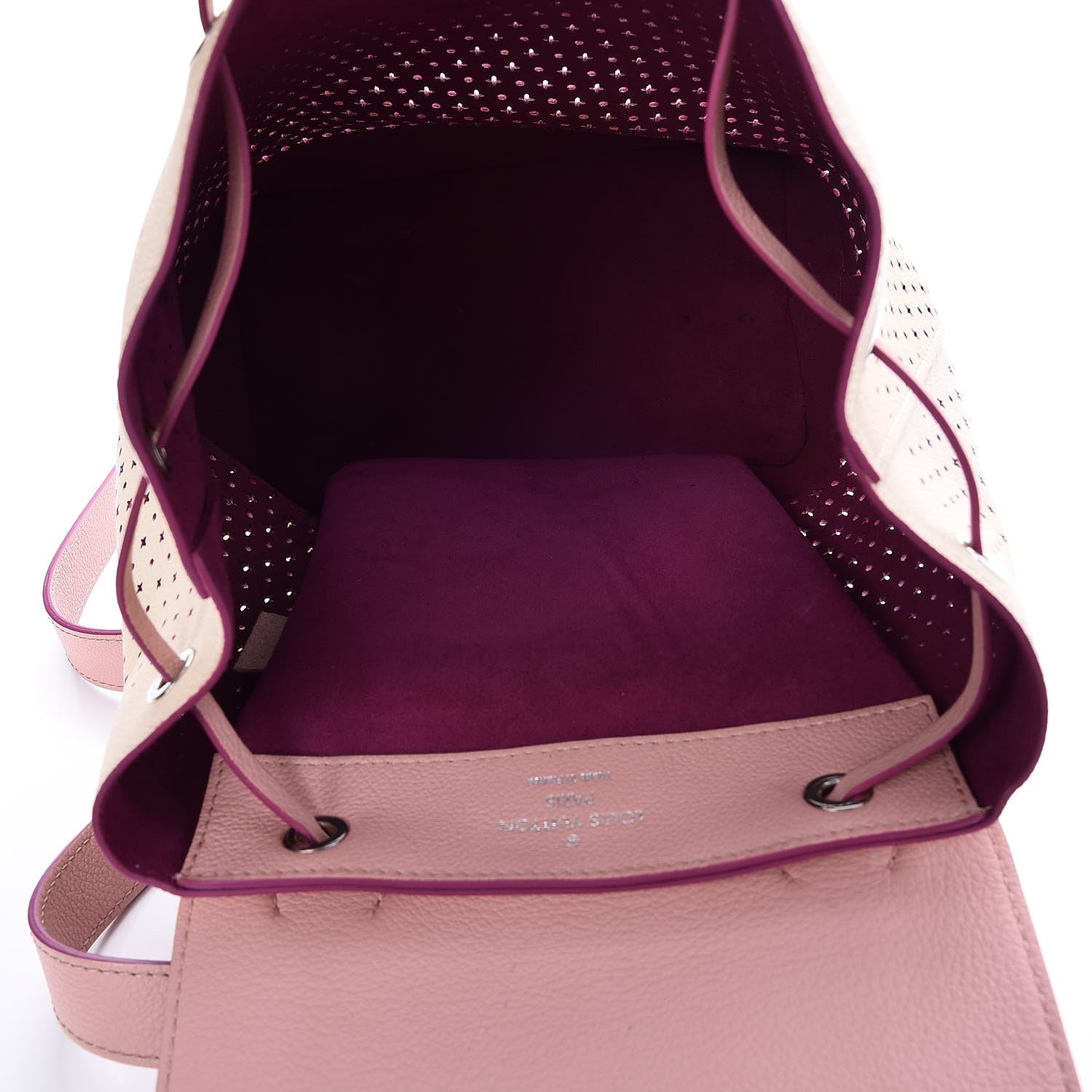 Louis Vuitton Perforated Calfskin Lockme Backpack Rose Poudre Creme 5 of 7