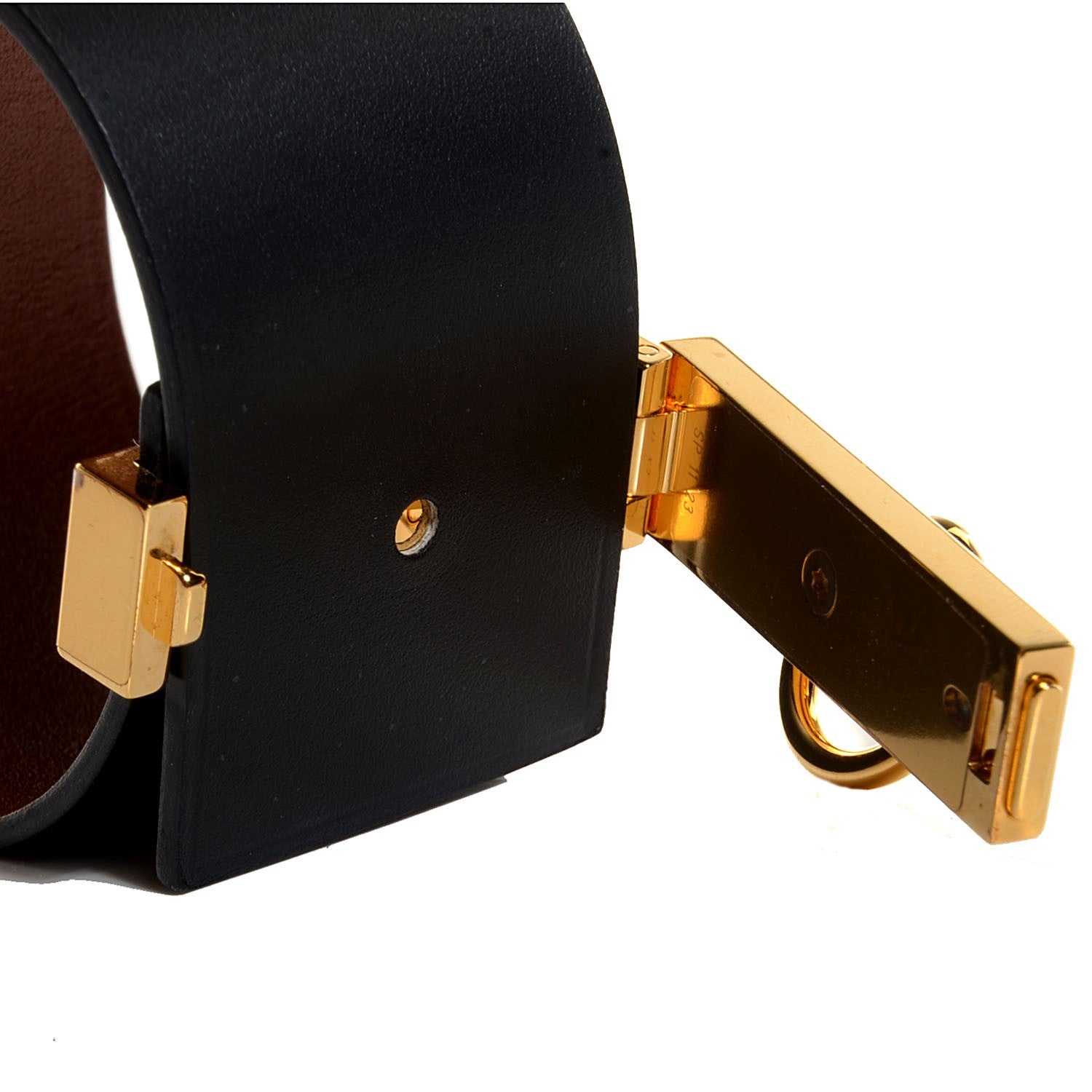 Hermes Chamonix Tadelakt Illusion Bracelet PM Black Fauve 4 of 8