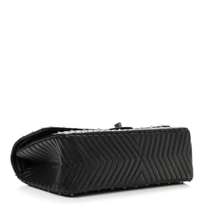 Chanel Sheepskin Chevron Quilted Studded 2.55 Reissue 226 Flap Black 4 of 15