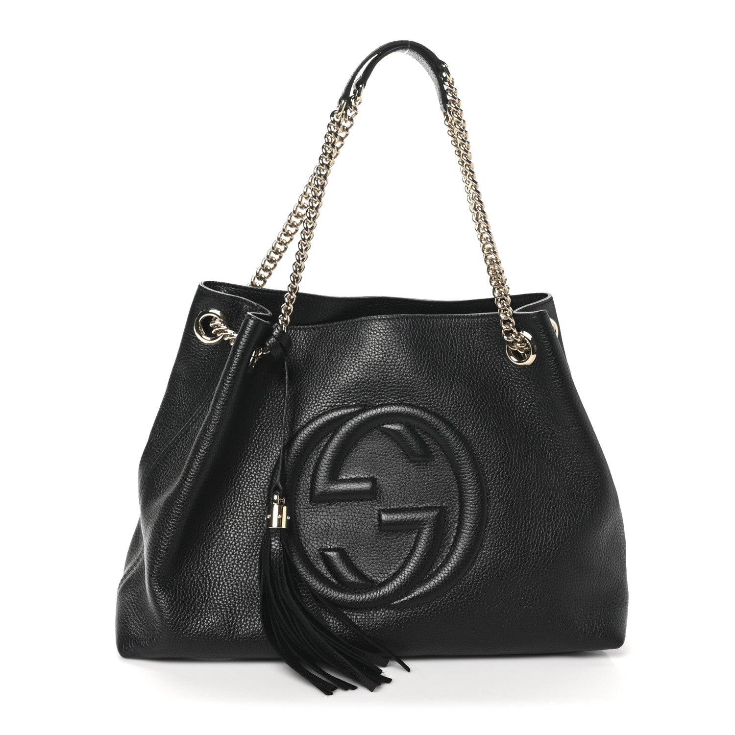 Gucci Pebbled Calfskin Medium Soho Chain Shoulder Bag Black 1 of 10