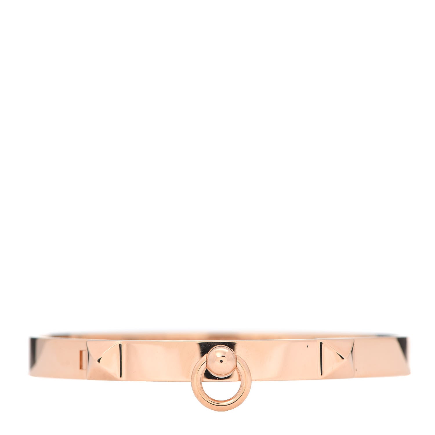 Hermes 18K Rose Gold PM Collier De Chien Bracelet SH 1 of 6