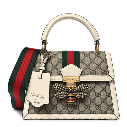 Gucci GG Supreme Monogram Small Queen Margaret Top Handle Bag White 1 of 10