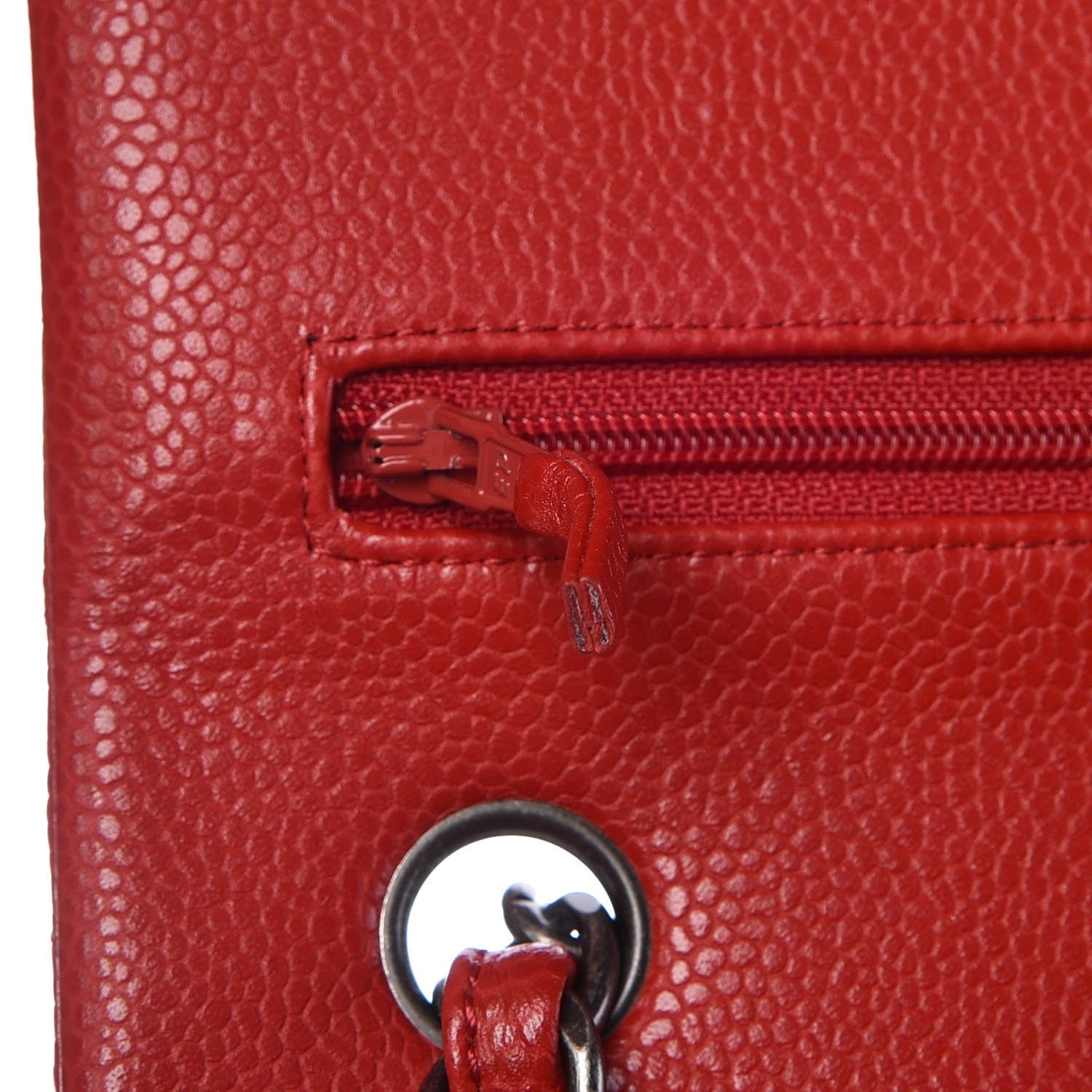 Chanel Caviar Quilted Jumbo Double Flap Dark Red 10 of 11