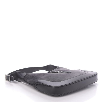 Gucci Velvet Calfskin Jackie O Hobo Grey Black 4 of 9