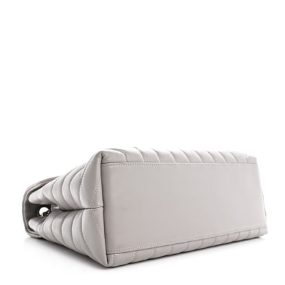 Saint Laurent Calfskin Y Quilted Monogram Medium Loulou Chain Satchel Granite 4 of 10