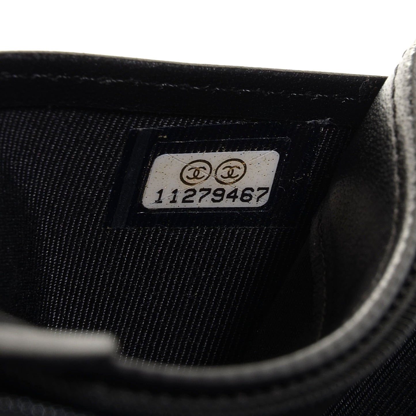Lambskin Perforated Yen Wallet Black