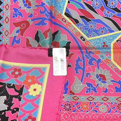 Hermes Silk Collections Imperiales Scarf 90 Fuchsia Vert Black 3 of 4