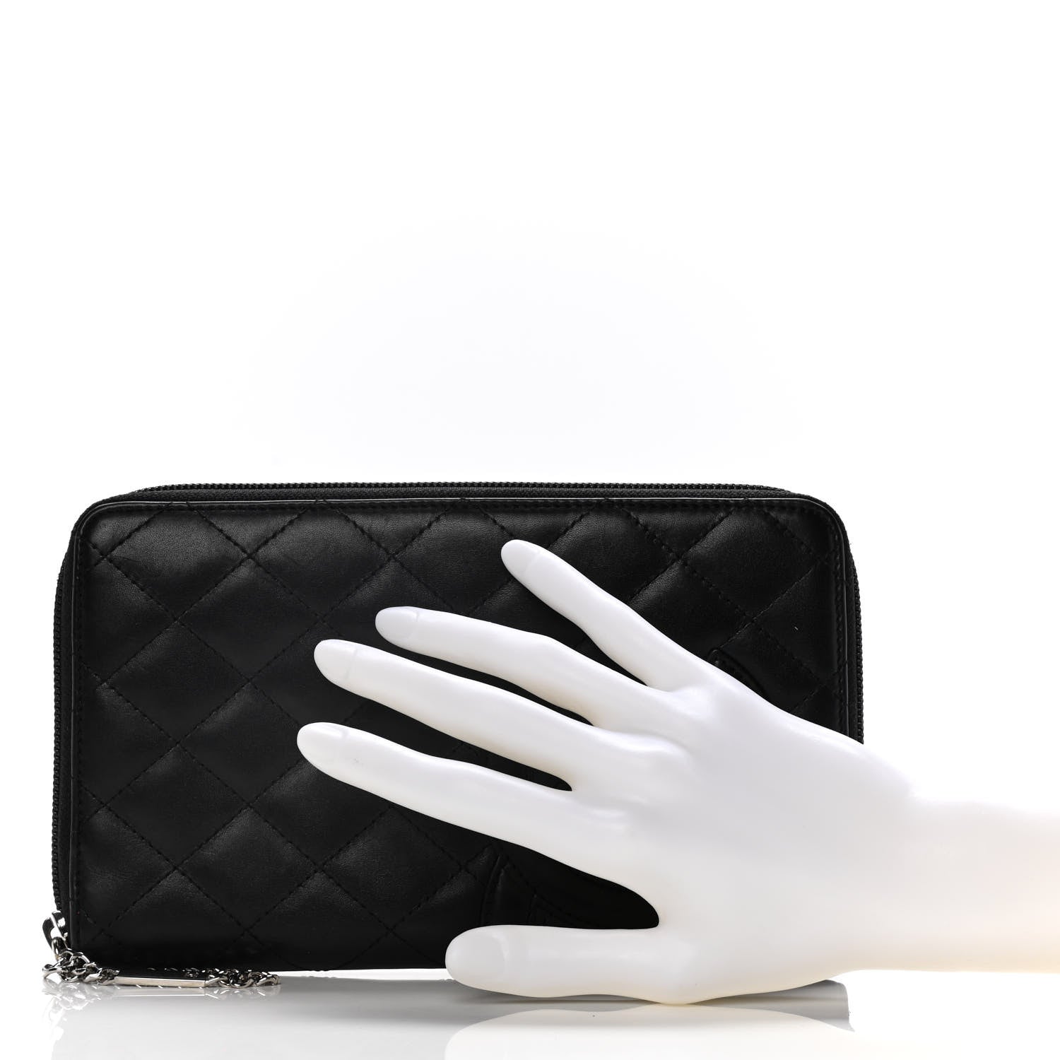 Chanel Calfskin Cambon Zip Around Organizer Wallet Black 2 of 21