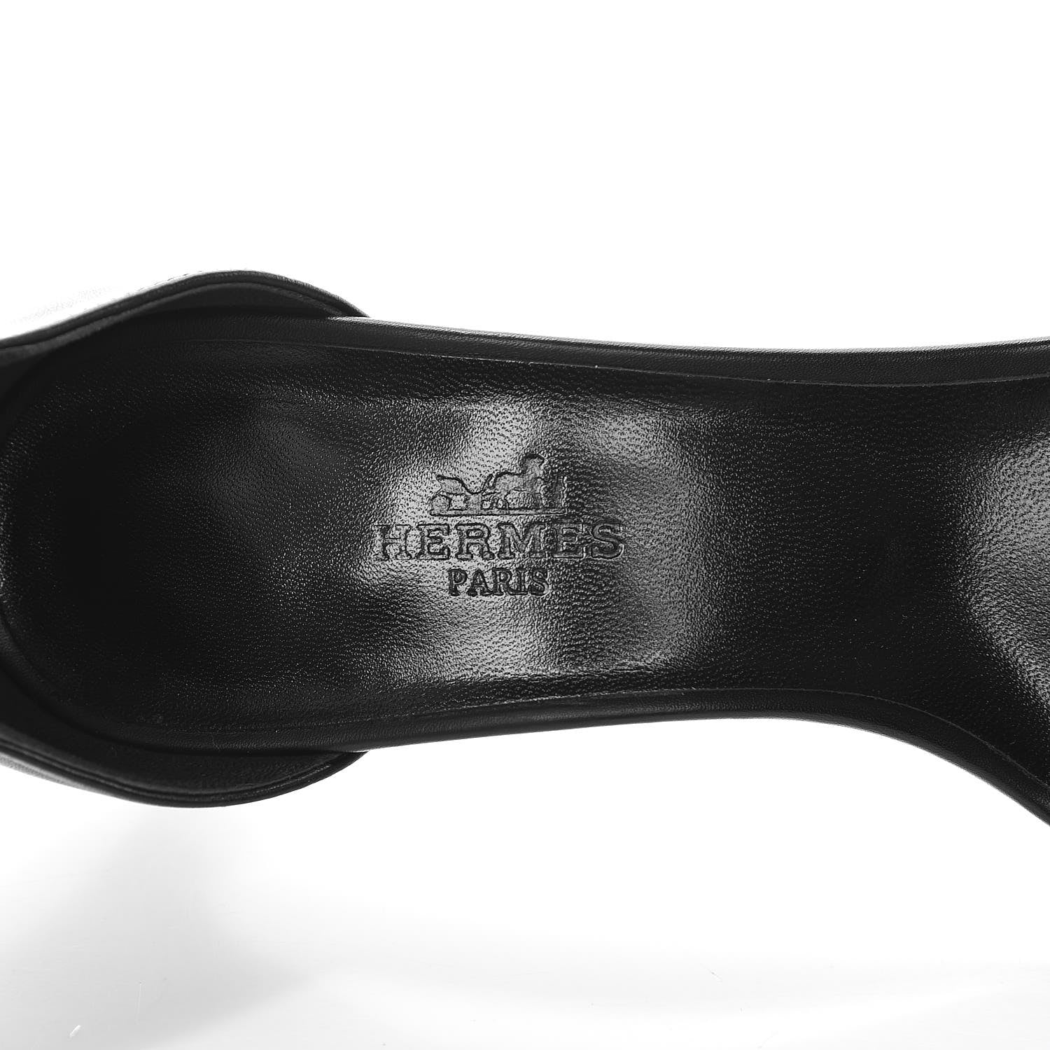 Hermes Calfskin Premiere Sandals 37.5 Black 6 of 8