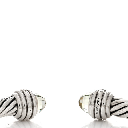 David Yurman Sterling Silver Diamond Prasiolite 7mm Cable Classics Bracelet 3 of 3