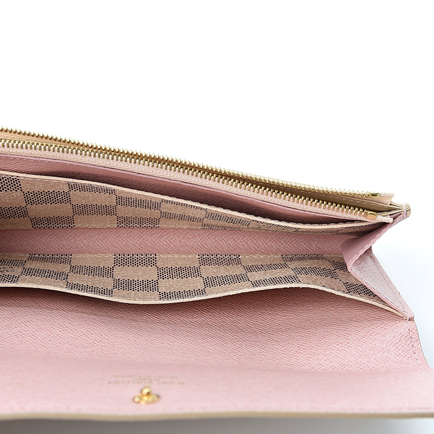 Damier Azur Emilie Wallet Rose Ballerine