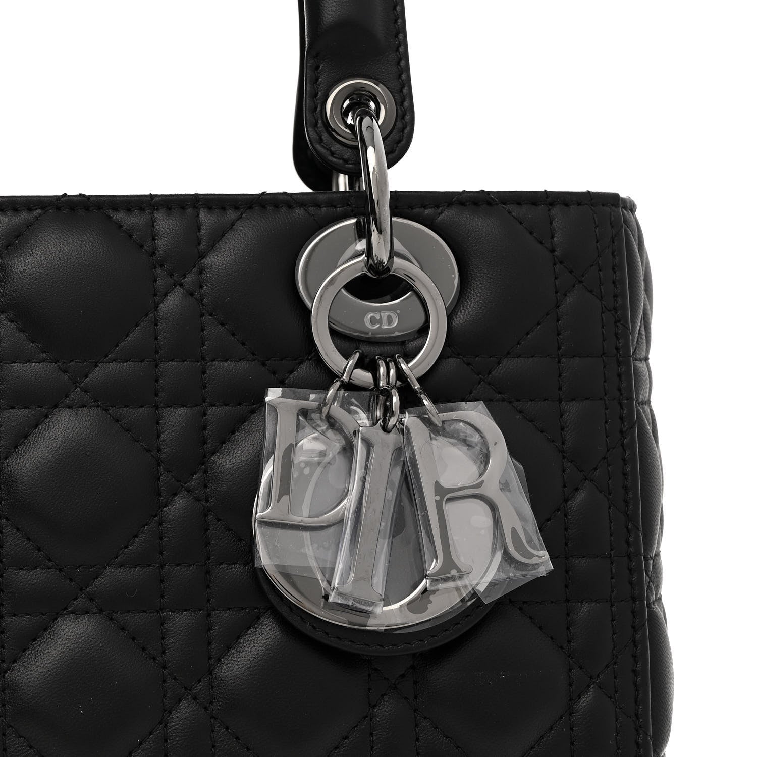 Christian Dior Lambskin Cannage Medium Lady Dior Black 8 of 12