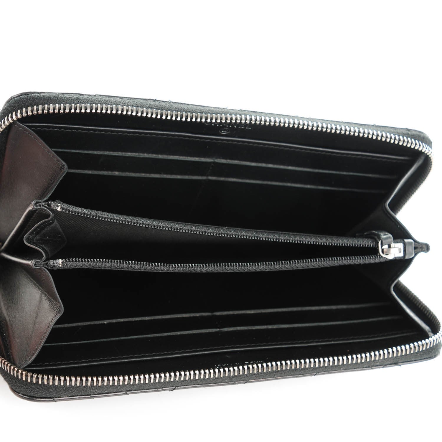 Chanel Glazed Calfskin Coco Boy Large Gusset Zip Around Wallet Black 5 of 8