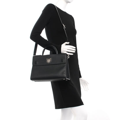 Christian Dior Grained Calfskin Medium Diorever Flap Black 2 of 7