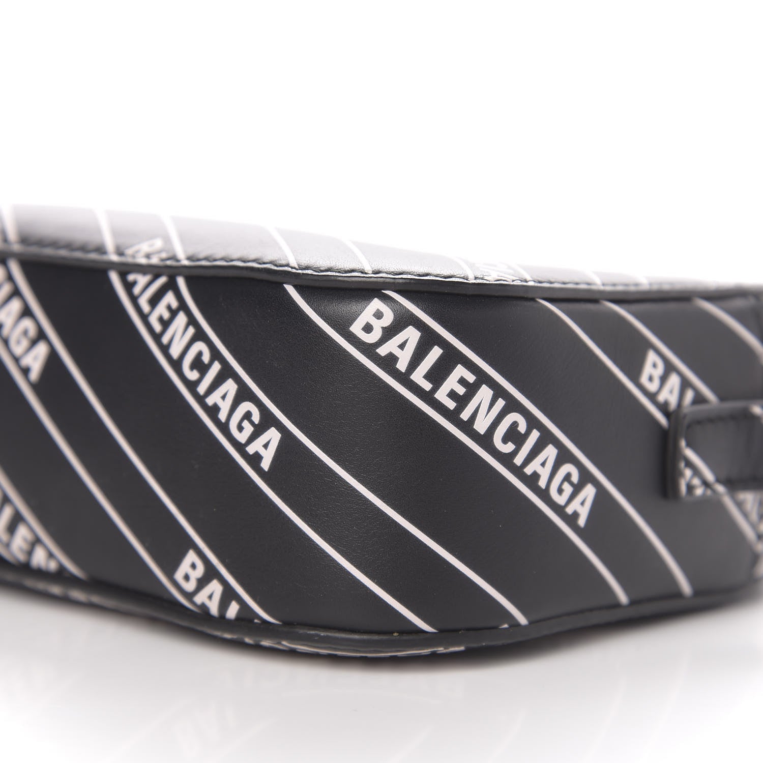 Balenciaga Calfskin Diagonal Allover Logo Print XS Ville Camera Bag Black White 9 of 10