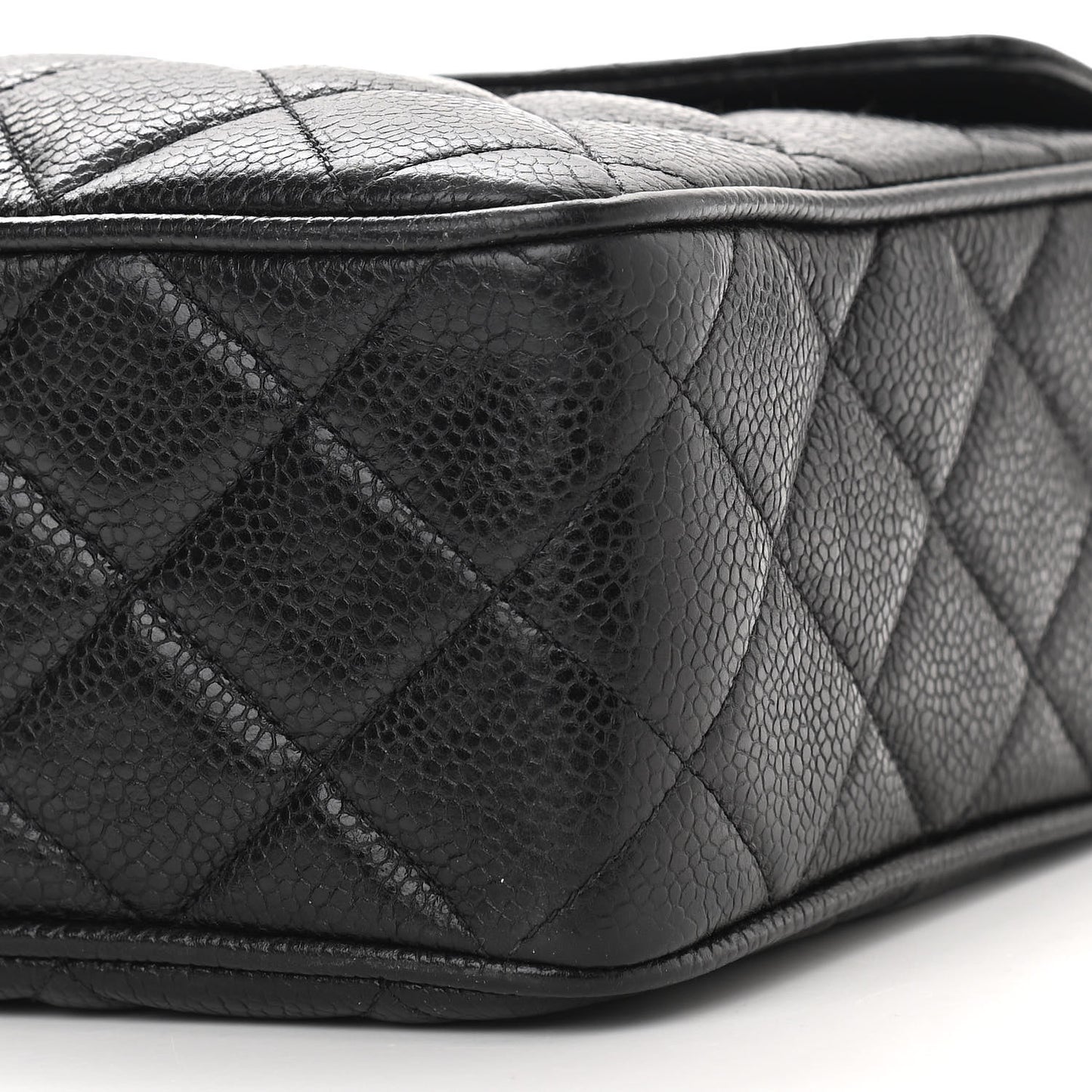 Caviar Quilted Camera Case Black