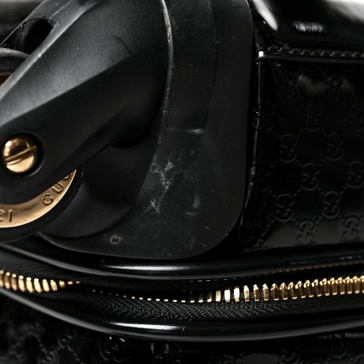 Patent Microguccissima Carry On Suitcase Black