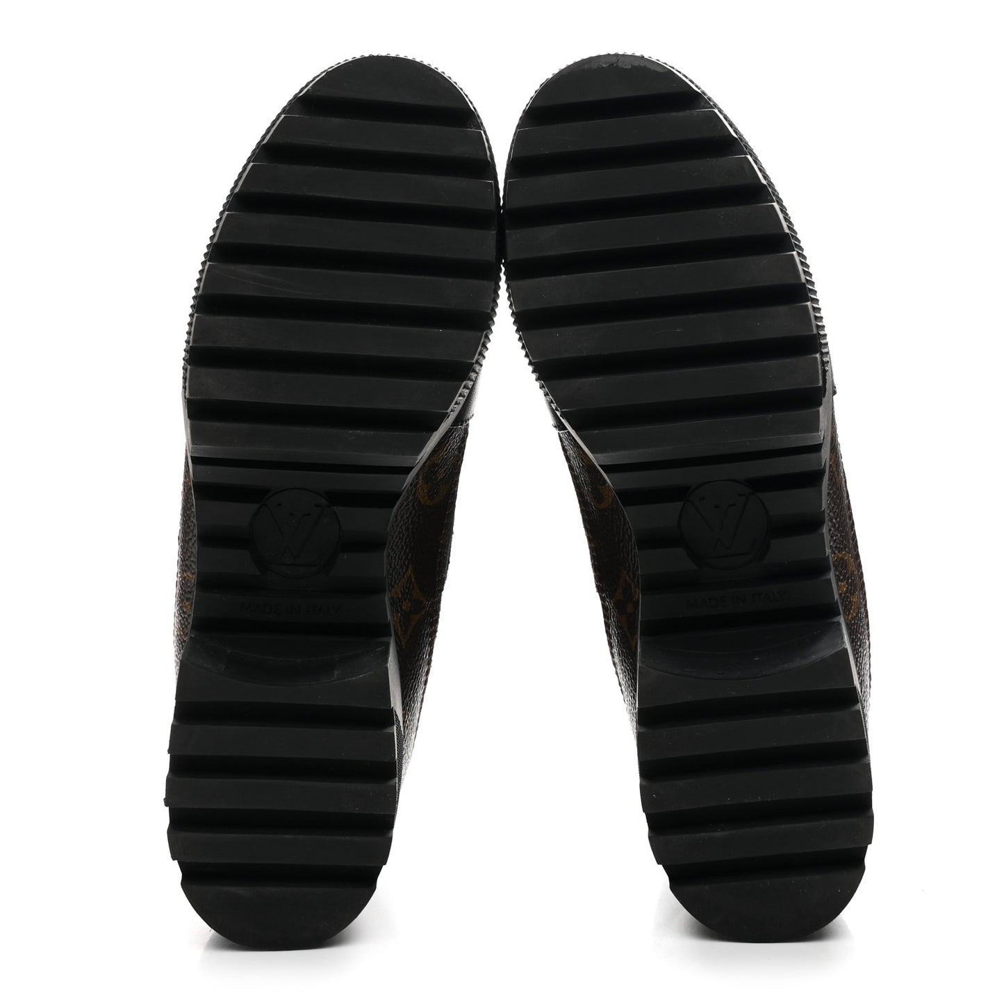 Suede Calfskin Monogram Laureate Platform Desert Boots 36 Black