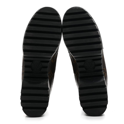 Louis Vuitton Suede Calfskin Monogram Laureate Platform Desert Boots 36 Black 6 of 9