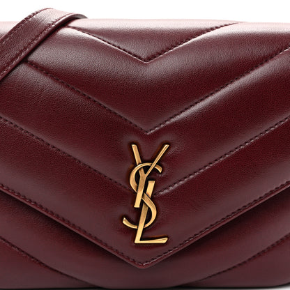 Saint Laurent Lambskin Quilted Monogram Toy Loulou Crossbody Bag  Rouge Cabernet 7 of 9