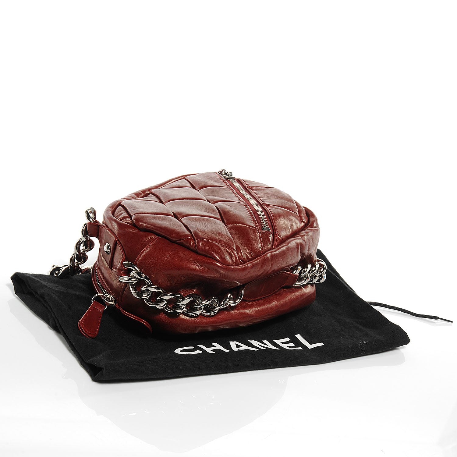 Chanel Lambskin Bubble Quilt Small Camera Case Red 4 of 7