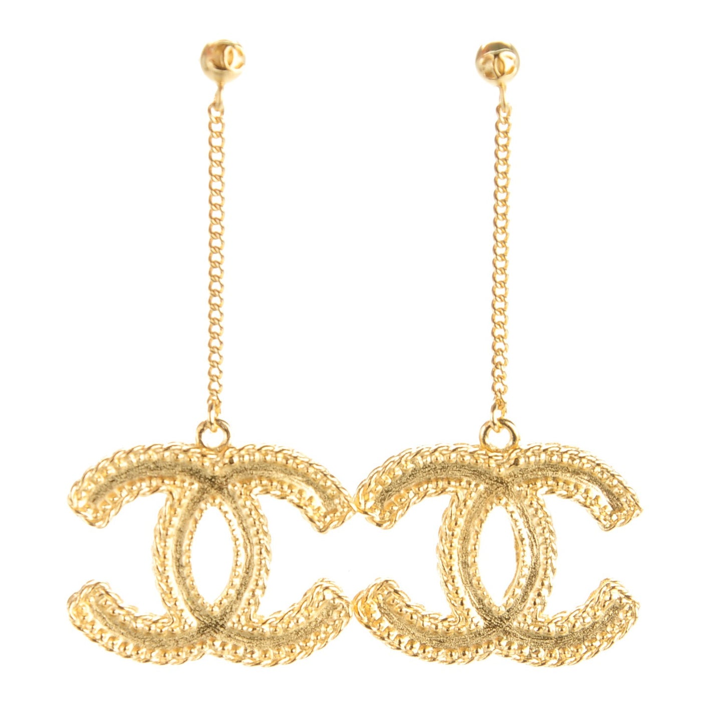 CC Drop Earrings Matte Gold