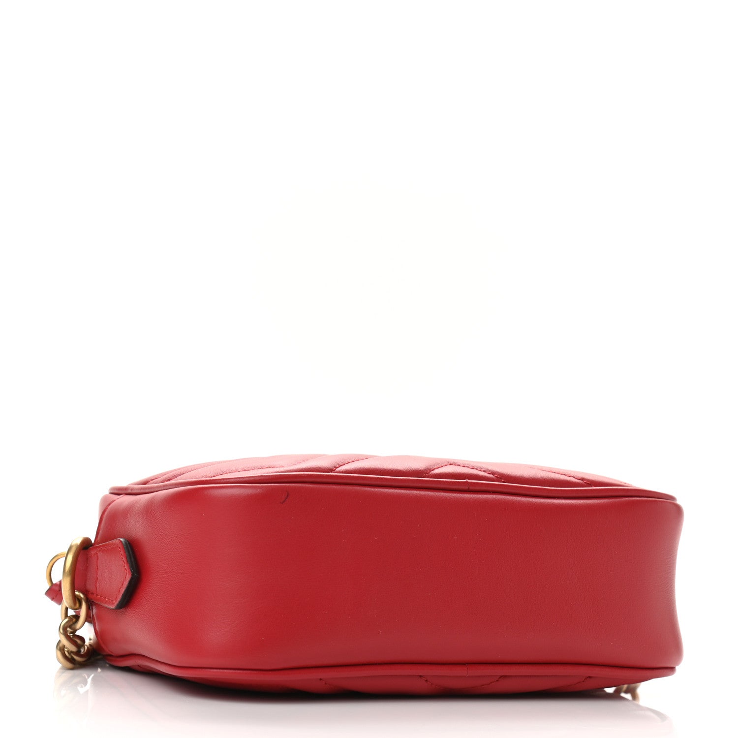 Gucci Calfskin Matelasse Mini GG Marmont Chain Shoulder Bag Hibiscus Red 4 of 11