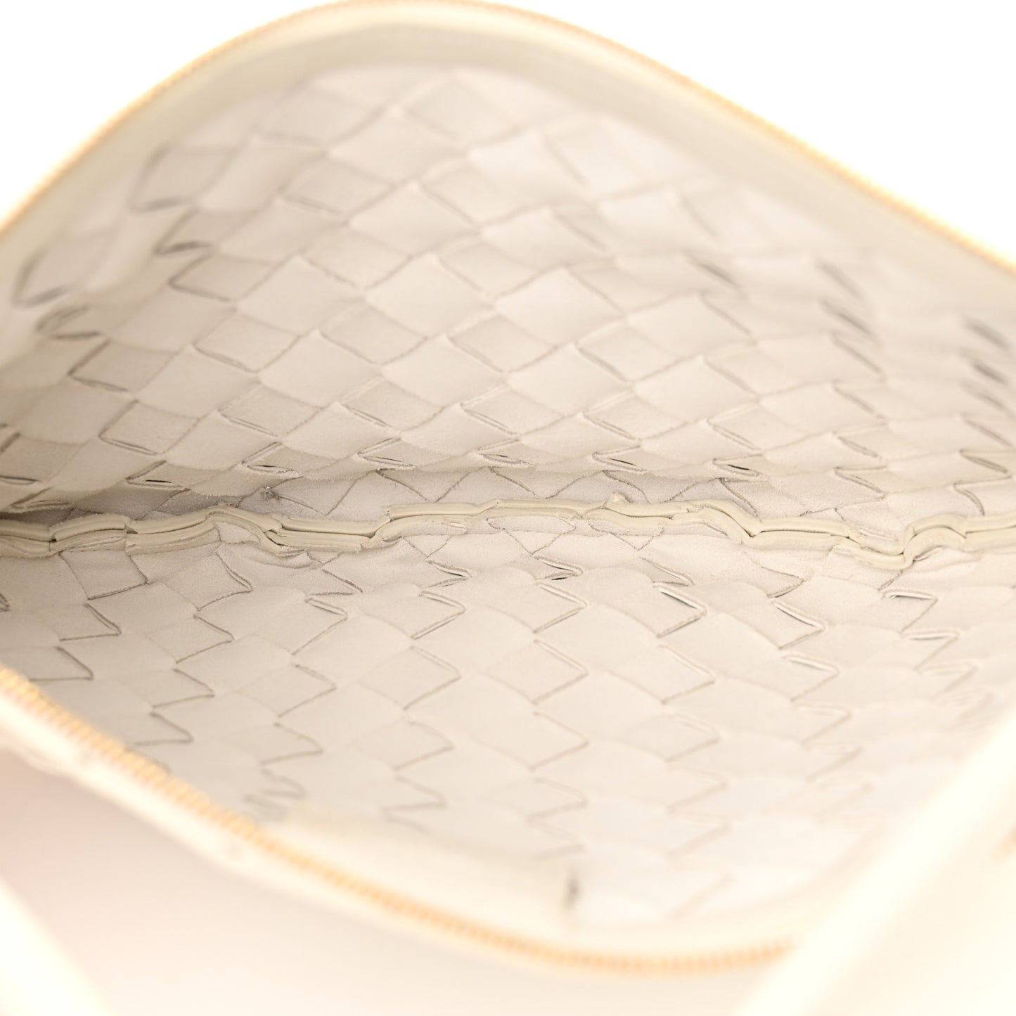Nappa Intrecciato Medium Turn Pouch White