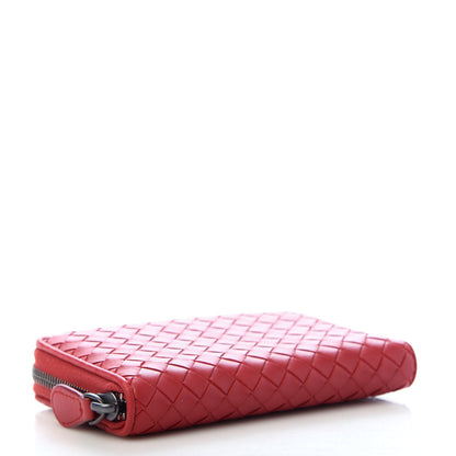 Bottega Veneta Nappa Intrecciato Zip Around Wallet Fraise 4 of 7