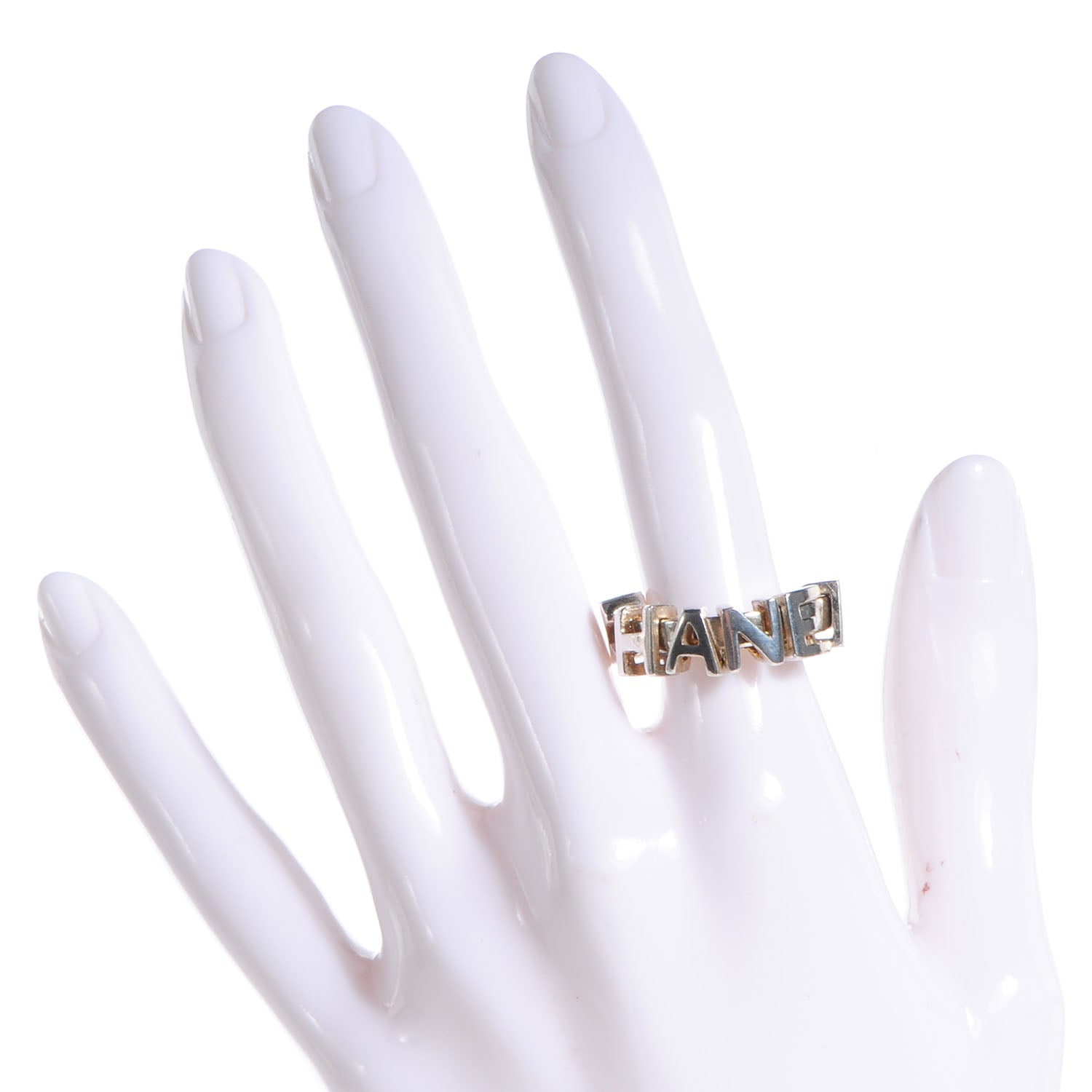Chanel Charm Letter Ring Silver 7 2 of 5