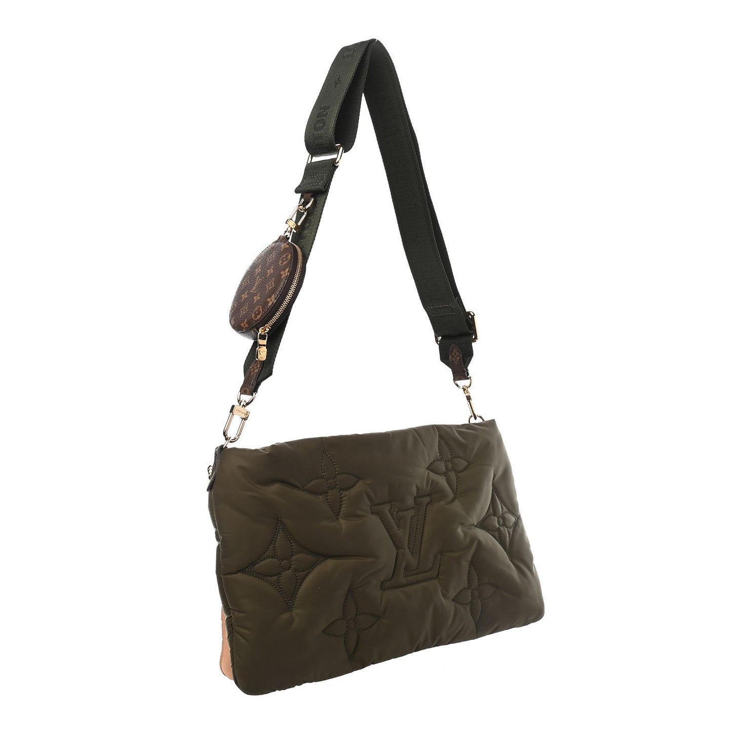 Econyl Monogram Pillow Maxi Multi Pochette Accessories Kaki Beige
