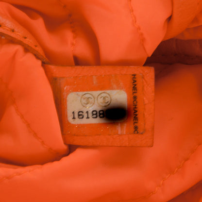 Chanel Nylon Vertical Quilted Jumbo Flap Orange 8 of 8