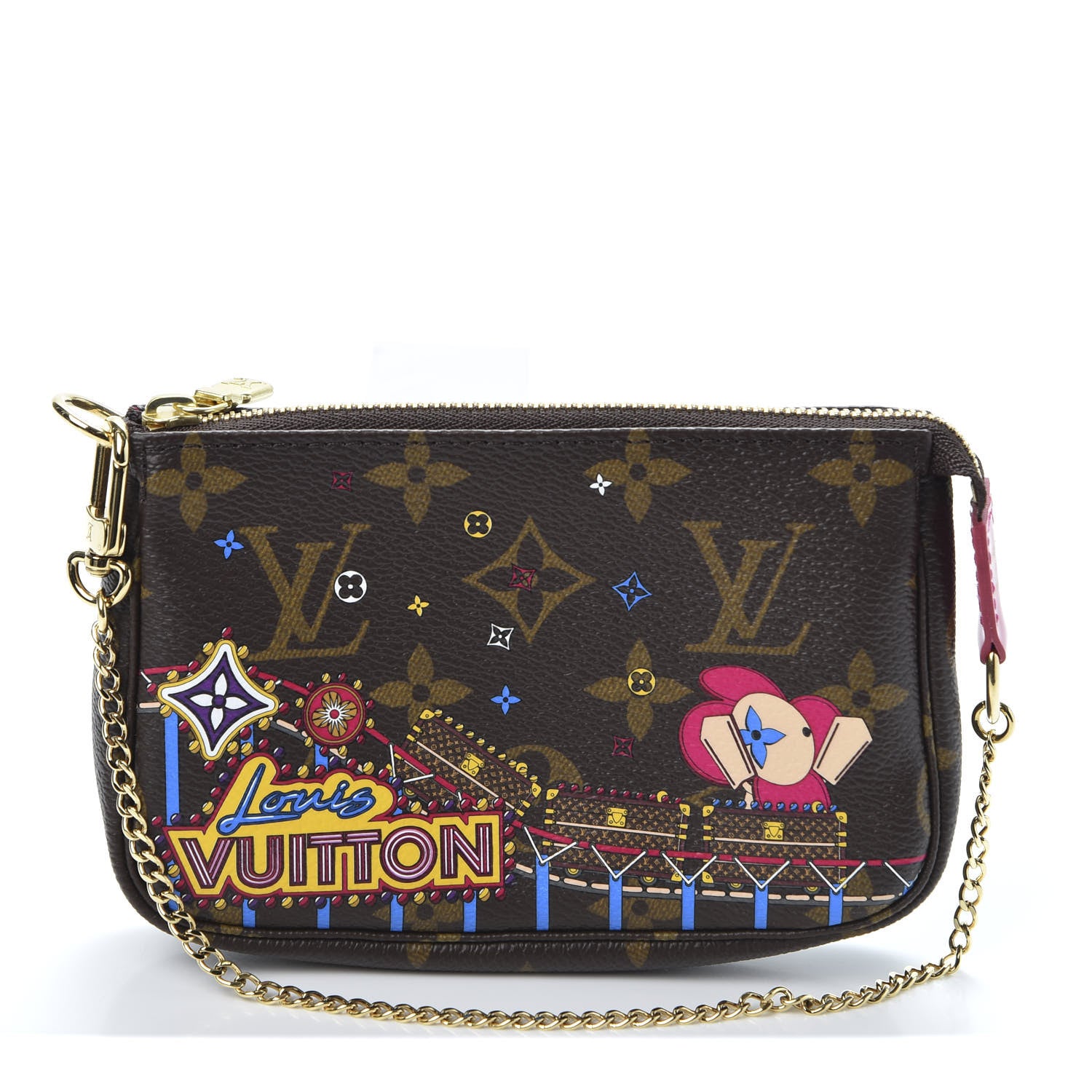Louis Vuitton Monogram 2020 Christmas Animation Roller Coaster Mini Pochette Accessories Pivoine 1 of 9