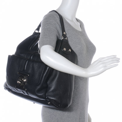 Gucci Pebbled Calfskin G Coin Medium Hobo Black 2 of 7