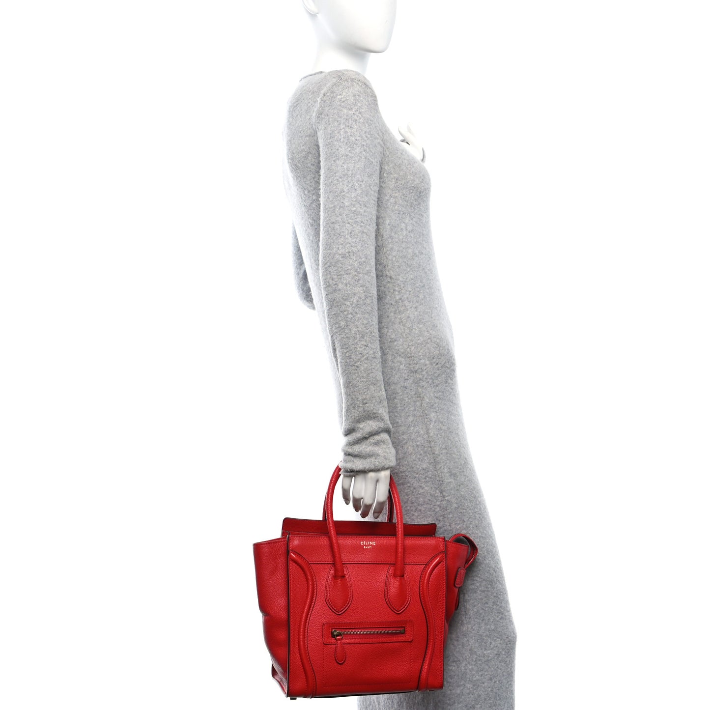 Drummed Calfskin Micro Luggage Red