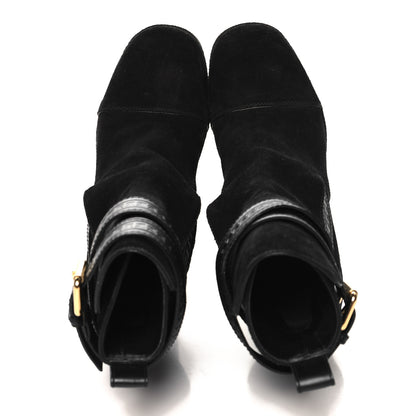 Louis Vuitton Suede Calfskin Crossroads Wedge Ankle Boots 36 Black 2 of 7