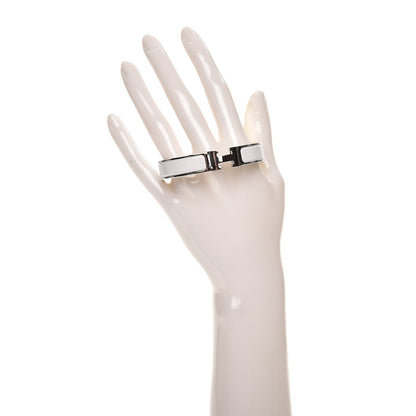Hermes Enamel Narrow Clic Clac H Bracelet GM White 2 of 5