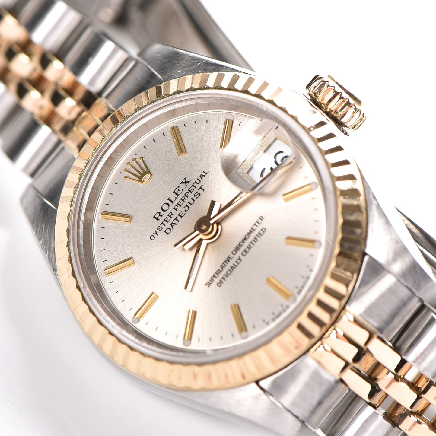 Stainless Steel 18K Yellow Gold 26mm Oyster Perpetual Datejust Watch Silver 69173