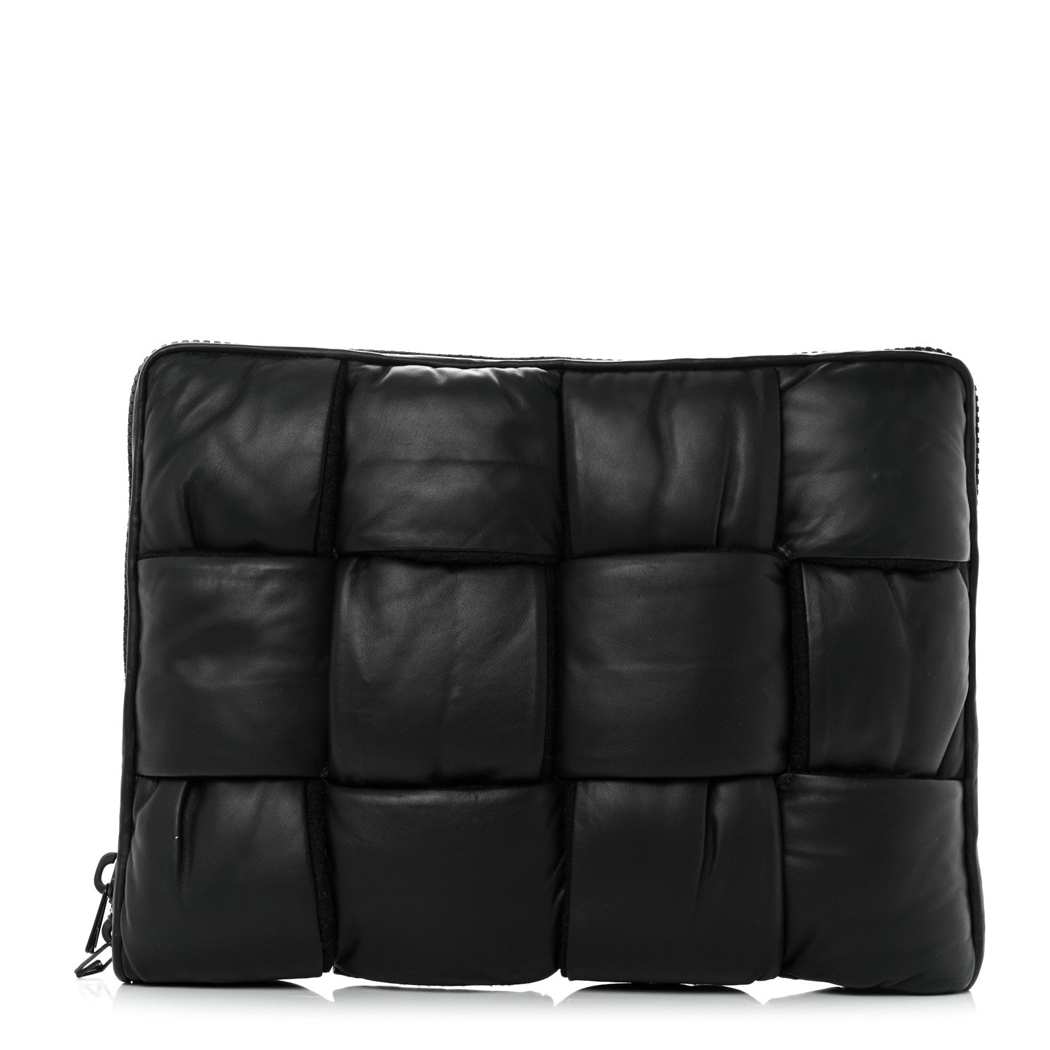 Bottega Veneta Calfskin Maxi Intrecciato Puffy Laptop Pouch Black 1 of 9